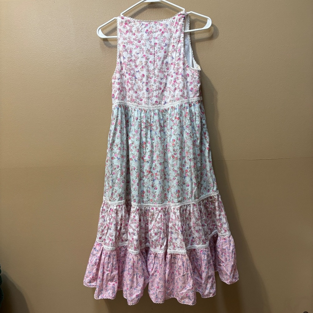 LoveShackFancy Camille Sleeveless Tiered Midi Floral Ruffle Dress Size XXS - Picture 9 of 12